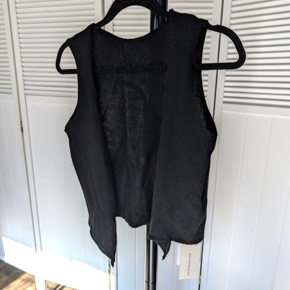Commense Black Open-Front Knit Vest